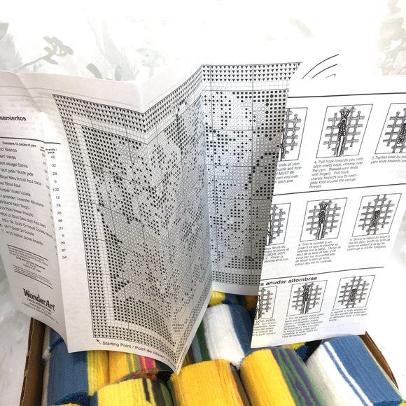 Caron Wonder Art Rug Latch Hook Kit Pot Of Pansies # 4294 - Picture 6 of 12